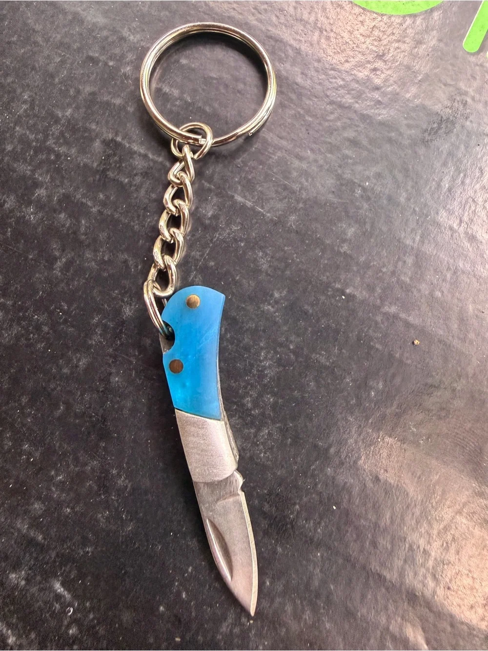 Blue Mini Keychain Pocket K nife - Compact Utility Keyring